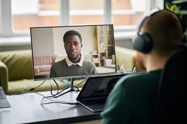 Man attending online mediation Chester-le-Street MIAMS session